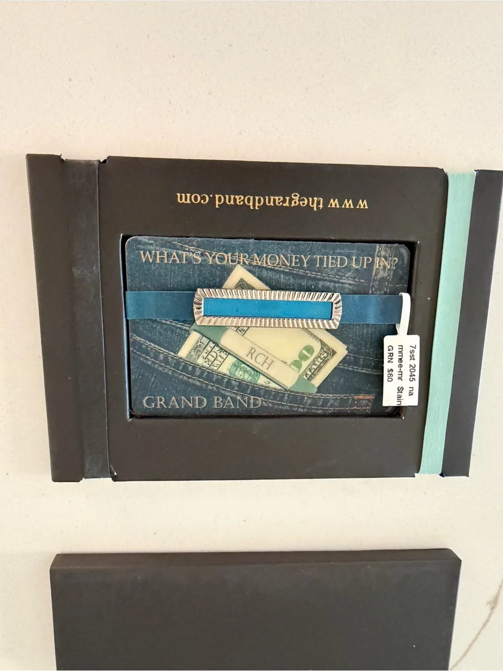 The Grand Band Teal Money Clip Band